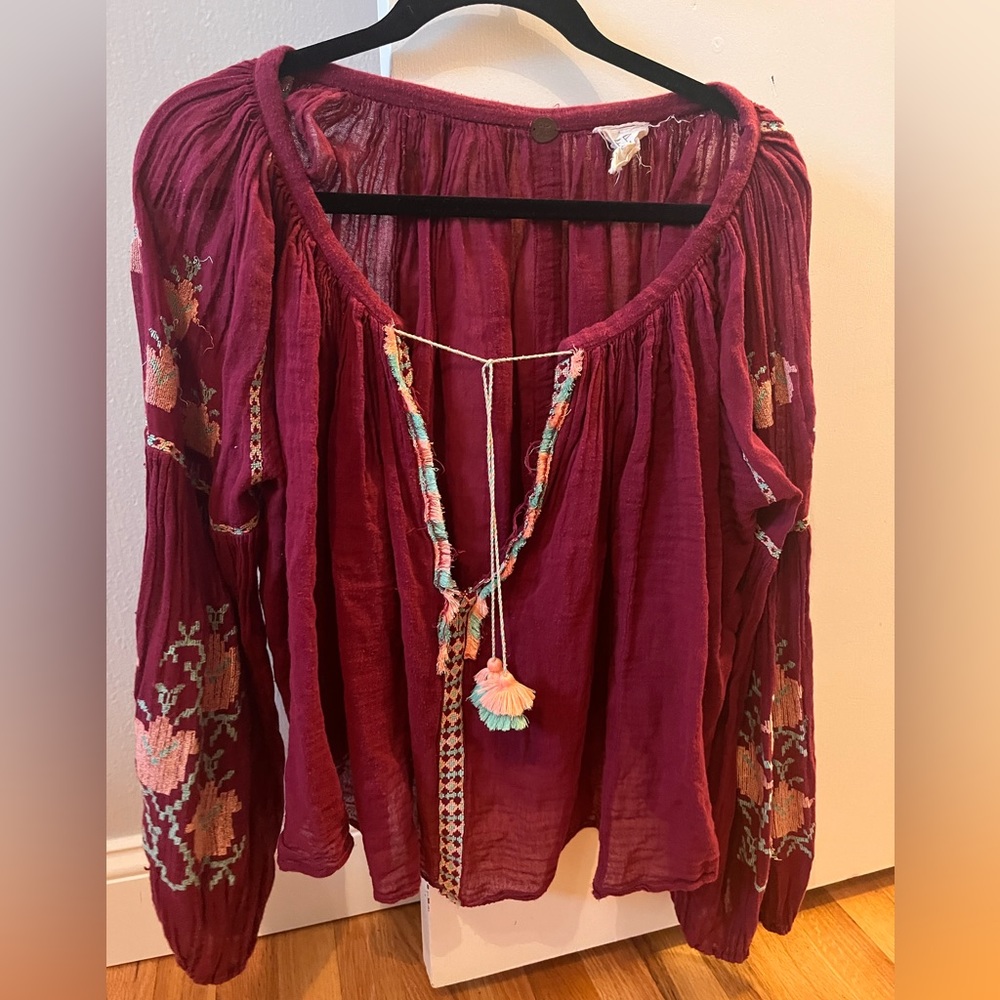Free People Flowy Summer Blouse